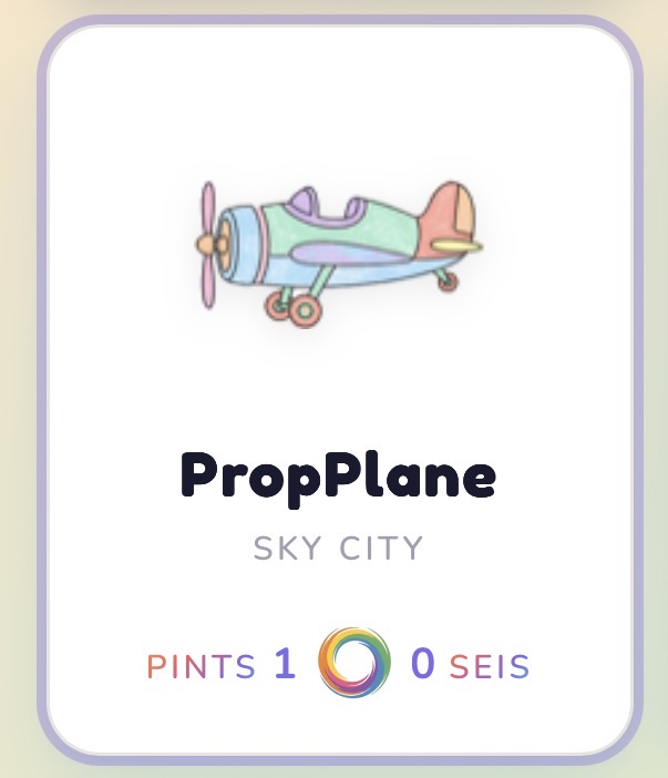 A creature card showing Pints and Seis counters